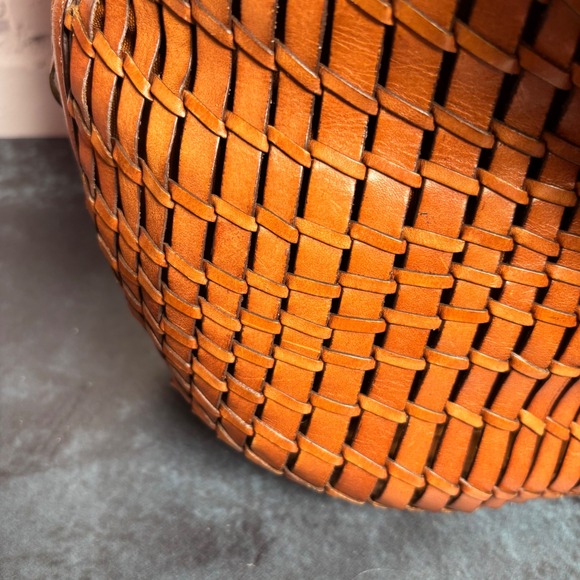 Cole Haan Genevieve Hobo Bag Weaved Leather Tan - Picture 7 of 11